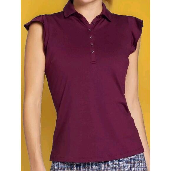 Lady Hagan Womens M Clubhouse Flutter Sleeve Golf Beet UPF 50 XL NWT A111 NICE - Picture 1 of 4